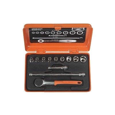 Bahco 6712RN Jeu de clés à douille 1/4" métrique 4-13 mm 12 pièces
