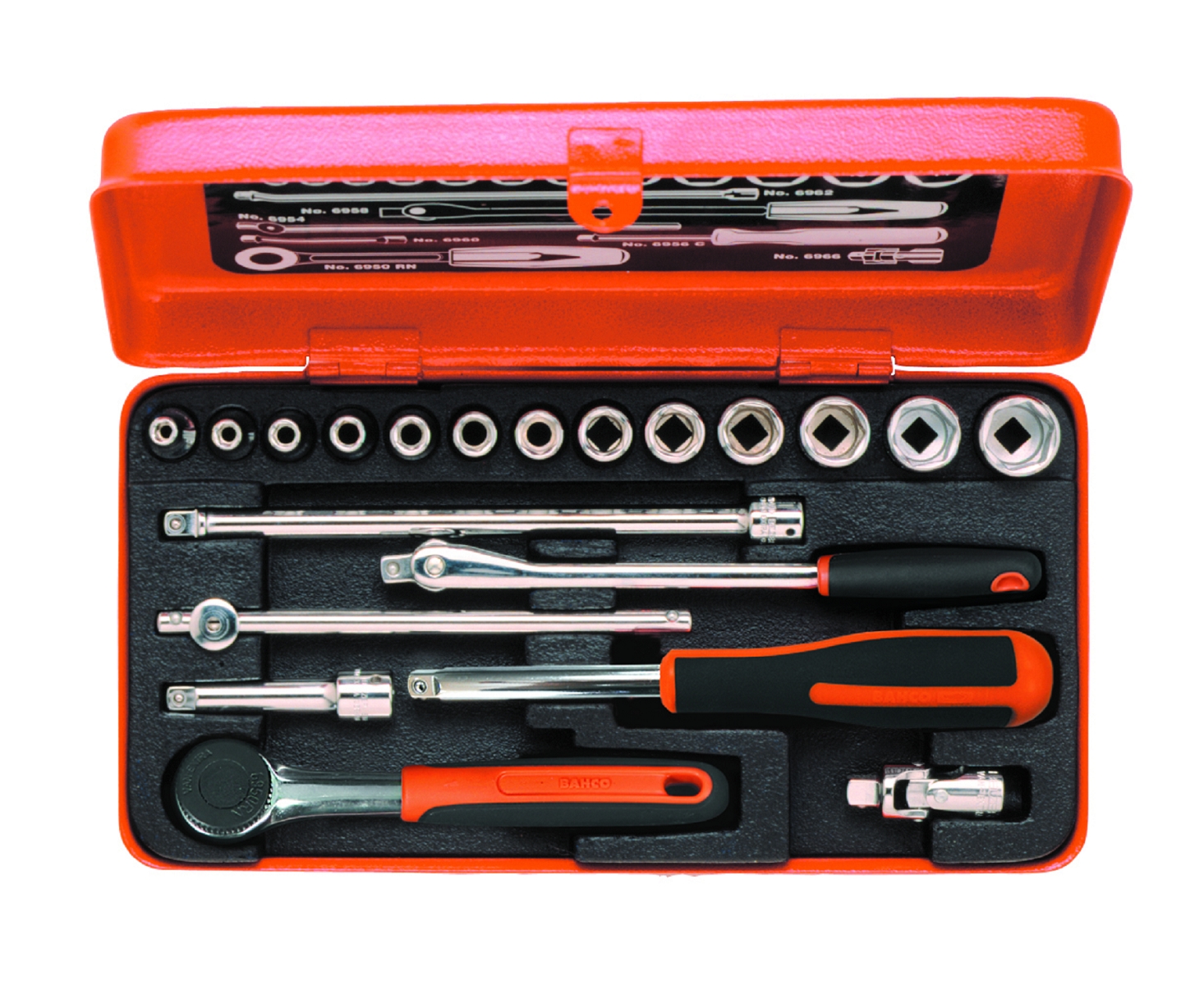 Bahco 6715MG Jeu de clés à douille 1/4" métrique 4-14 mm 20 pièces