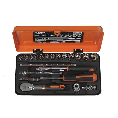 Bahco 6721NM Jeu de clés à douille 1/4" métrique 4-14 mm 21 pièces