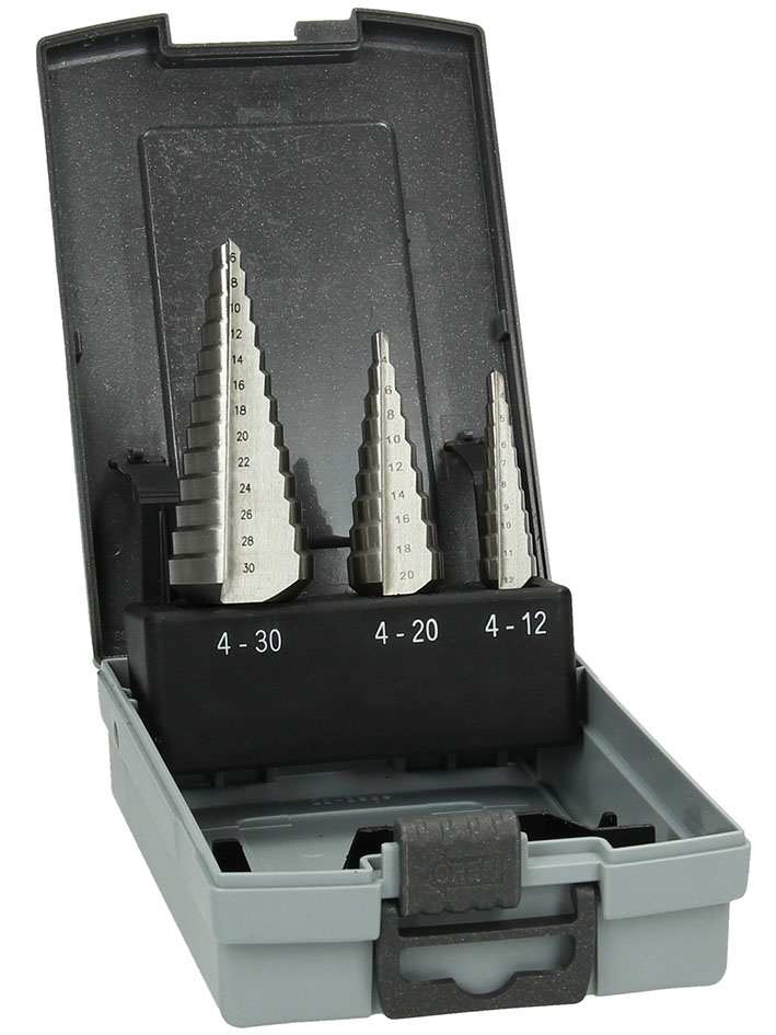 HIKOKI Accessoires 780114 Jeu de forets étagés HSS 3 pièces D. 4-12 / 4-20 / 6-30 MM