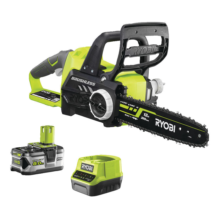 Ryobi 5133003830 RCS18X3050F Tronçonneuse 30 cm One+ 18 Volt 5.0 AH Li-ion