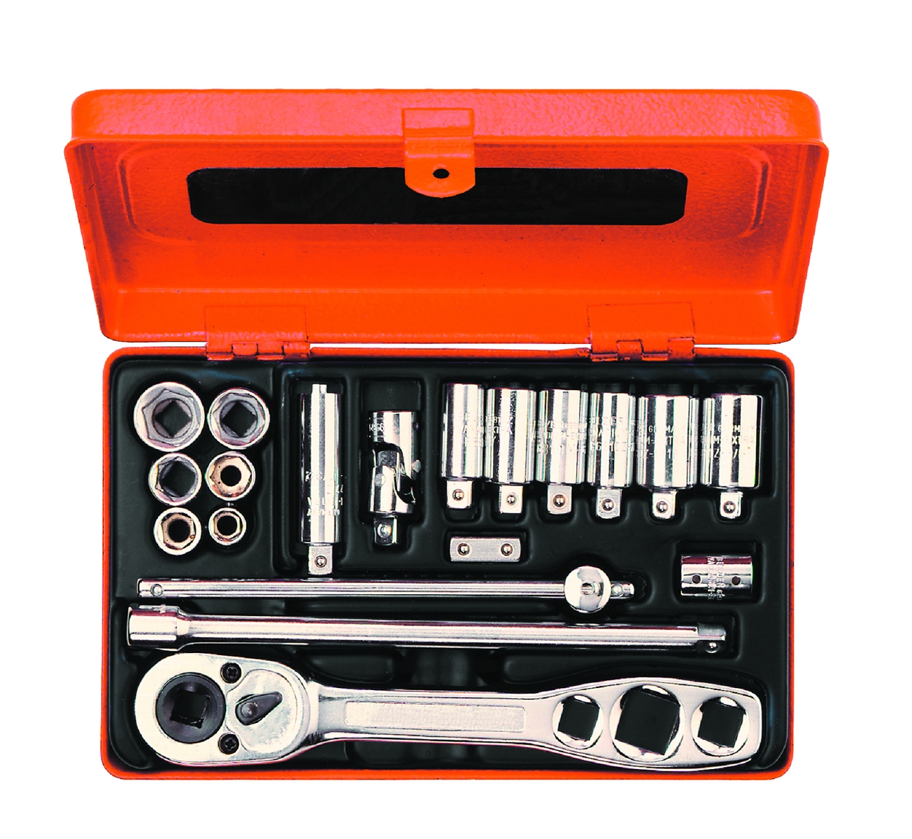 Bahco R6725ZK Jeu de clés à douille 1/4" Inch 19 pièces pour la technique du froid