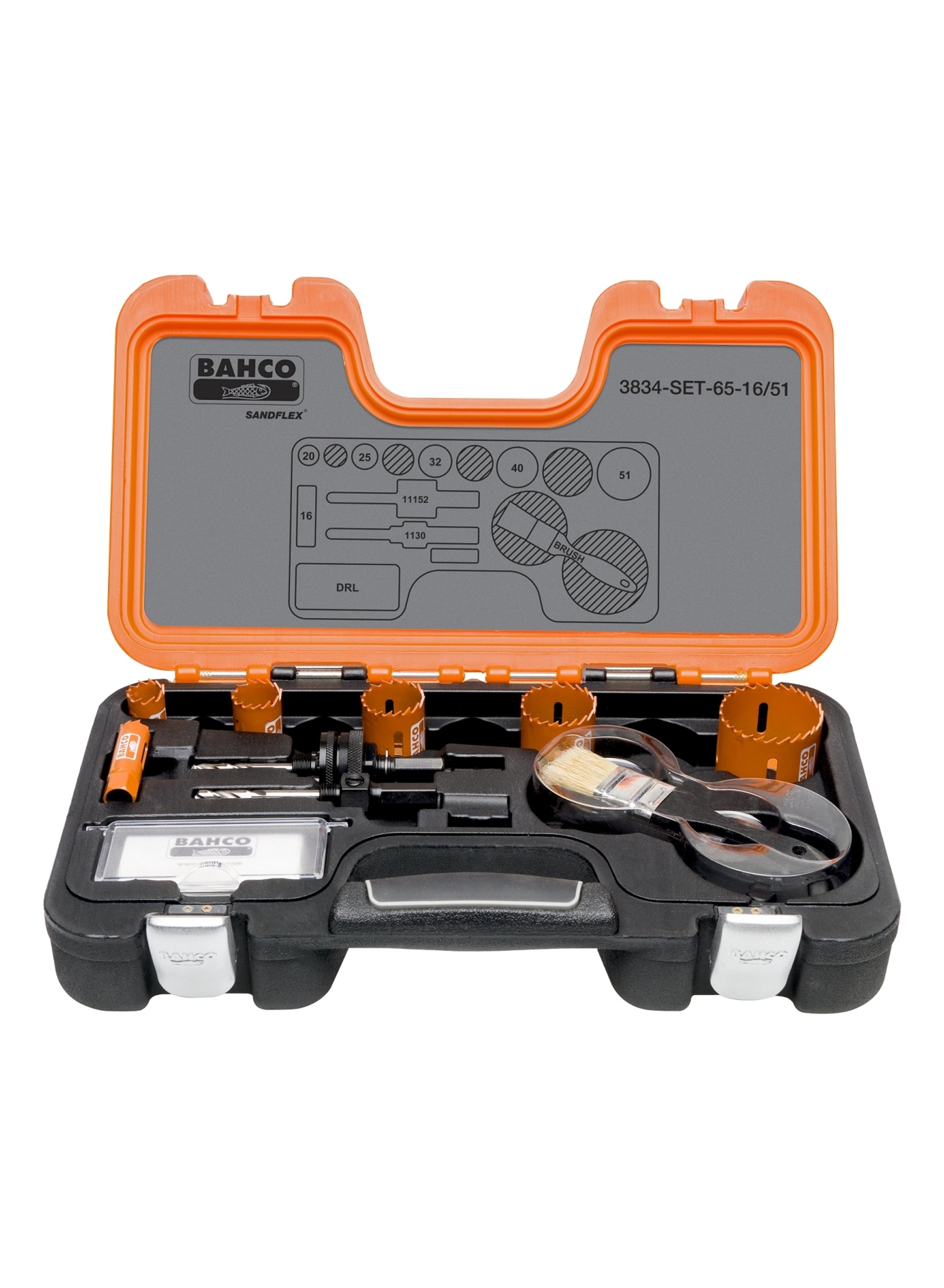 Bahco 3834-SET-65-16/51 Jeu de scies cloches 16/20/25/32/40/51 mm