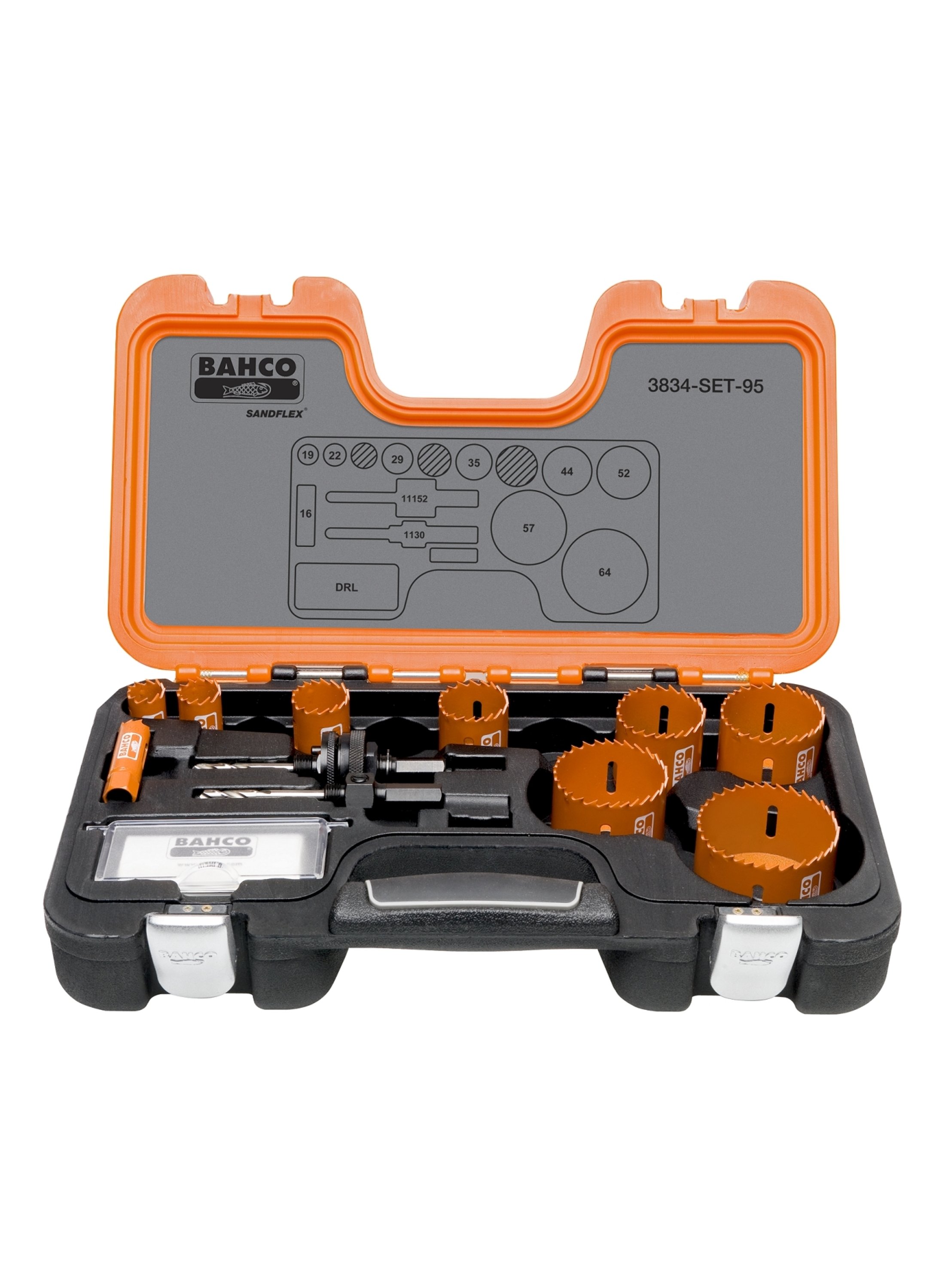 Bahco 3834-SET-103 Jeu de scies cloches 16/19/24/29/38/44/57/67 mm