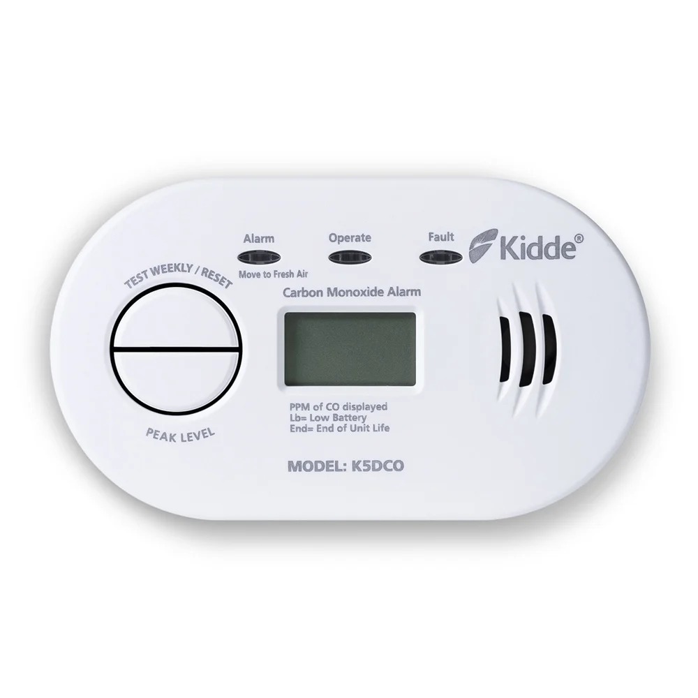Kidde 809-152028 Détecteur de monoxyde de carbone CO compact 4,5V, affichage numérique