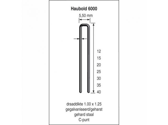 Haubold Bevestiging 503228 KL6035 Agrafes CNK 35 mm galvanisées 5000 pcs.