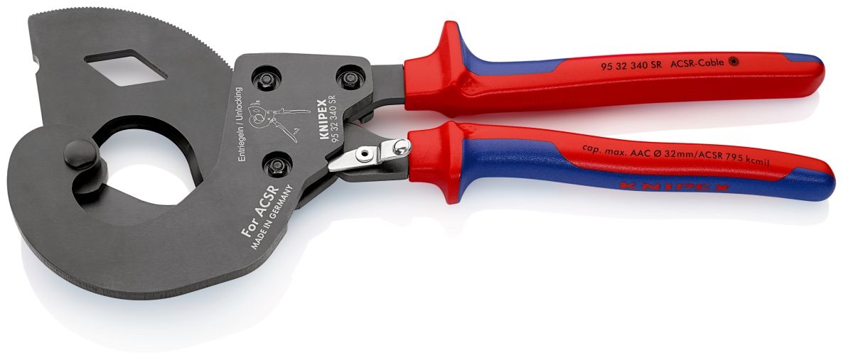 Knipex 95 32 340 SR ACSR Coupe-câble aérien pour lignes électriques 340 mm