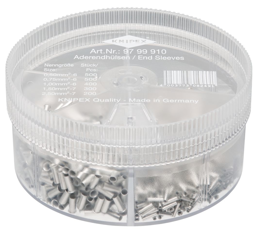 Knipex 97 99 910 Boîte d'assortiment de manchons d'extrémité de câble