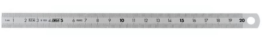 Facom DELA.1056.500 Règle semi-rigide en acier inoxydable double face 500 mm