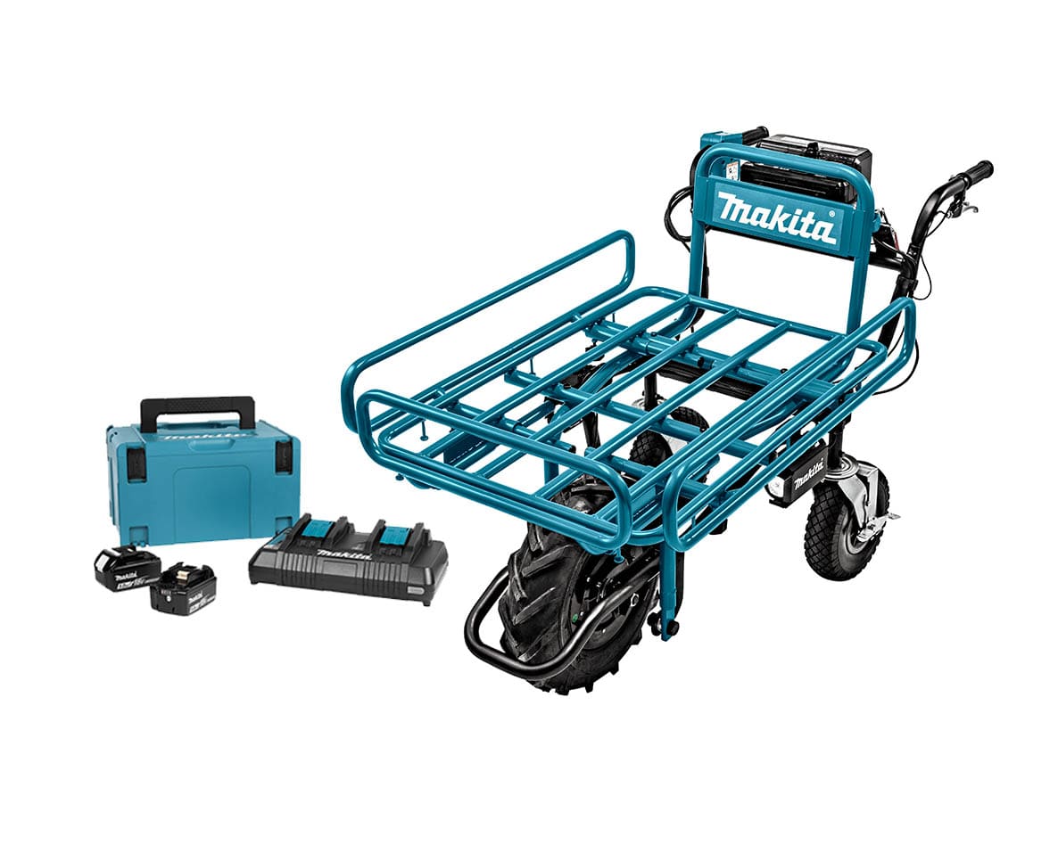 Makita DCU180Rek DCU180Z Brouette 18V + Support + Kit de démarrage 18 Volt 5.0 AH Li-ion