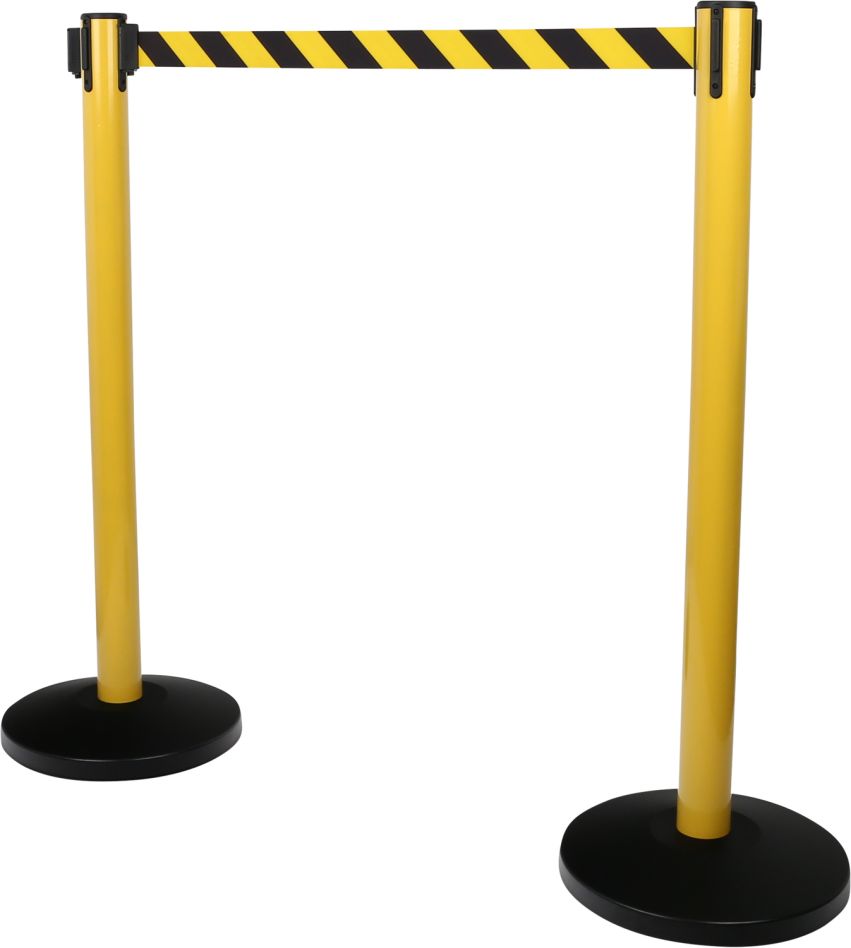 KS Tools 117.1555 Ruban de traction pour poteaux de barri&egrave;res noir et jaune