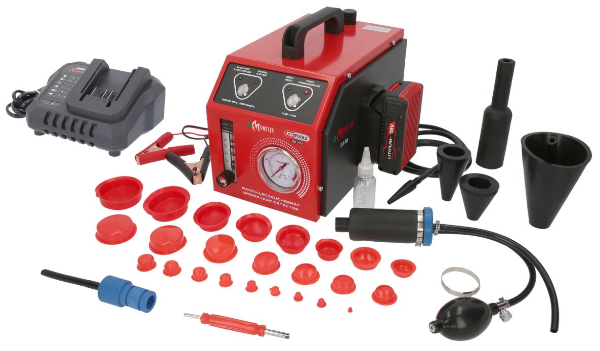 KS Tools 550.1470 Machine à fumée pour la détection des fuites. avec batterie 2 Ah, 36 pièces