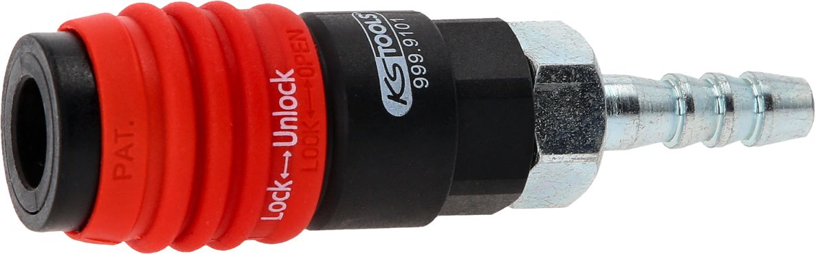 KS Tools 999.9101 3-in-1 Raccord de sécurité universel pour air comprimé 9 mm avec passe-fil