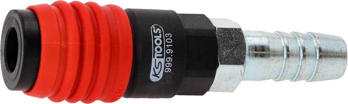 KS Tools 999.9103 3-in-1 Raccord de sécurité universel pour air comprimé 14,5 mm avec passe-fil