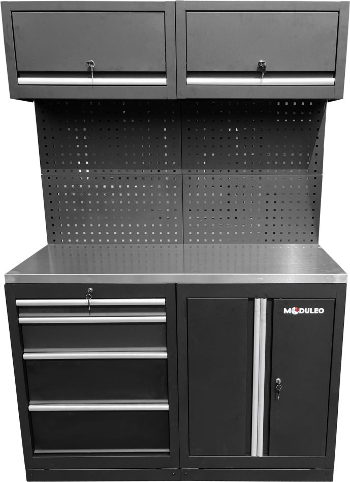 KS Tools 866.6030 Module d'extension du système d'armoires d'atelier, plan de travail en acier inoxydable