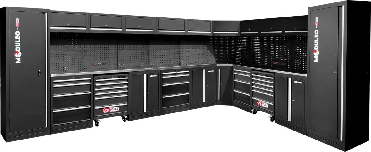 KS Tools 866.6290 Système d'armoires d'atelier en L 4760 x 3400 mm