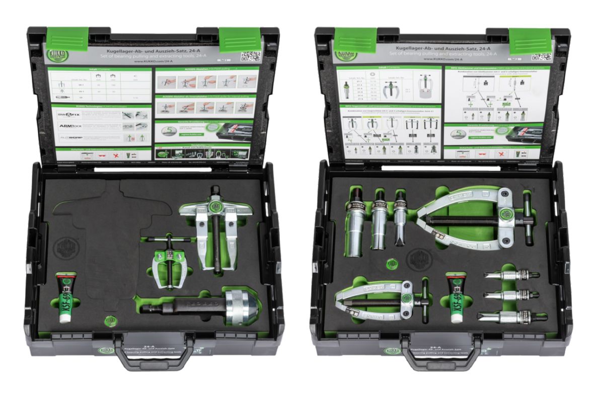 Kukko 24-A Jeu d'extracteurs de roulements &agrave; billes 11 pi&egrave;ces en coffret