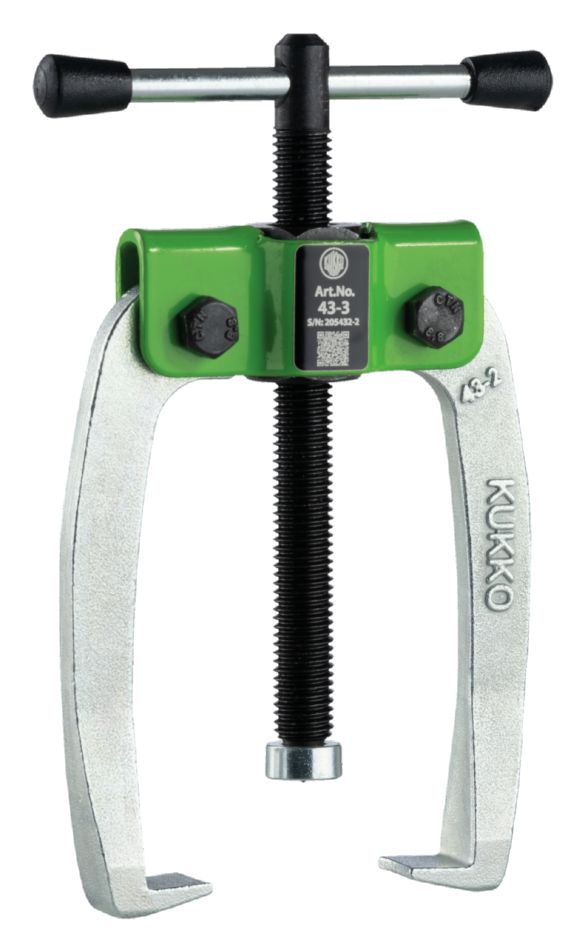 KUKKO 43-3 Extracteur à 2 bras pour petites pièces 80 x 80 mm avec mâchoires à transmission de puissance et à centrage automatique