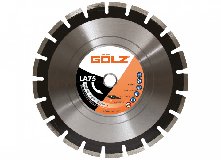 Gölz LA75300 LA75 Lame de scie diamantée Asphalte 300 x 20.0 mm
