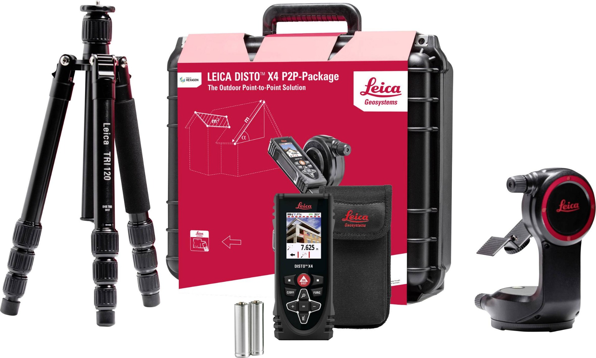 Leica 6018733 Disto X4-1 P2P Laser Distance Meter Package
