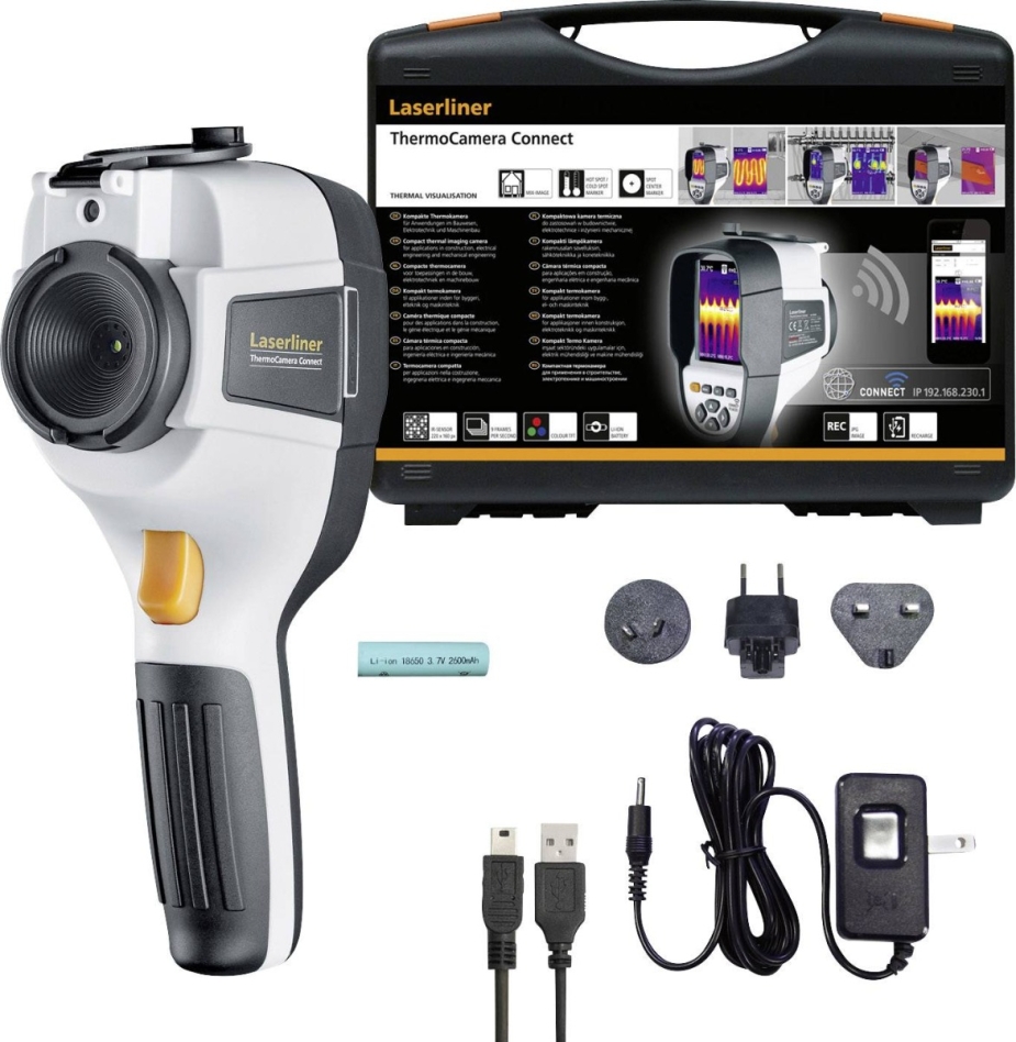 Laserliner 082.086A Caméra thermique compacte ThermoCamera Connect + lampe frontale Walther Pro HL17 gratuite