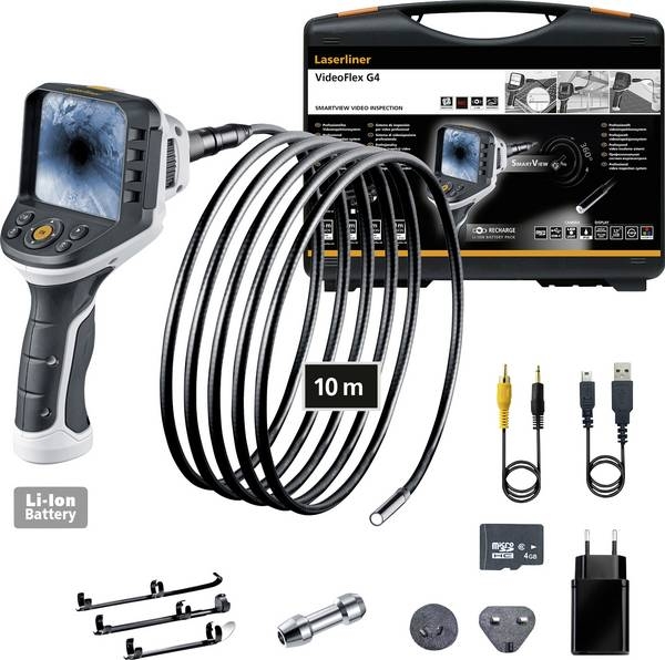 Laserliner 082.240A VideoFlex G4 Ultra Système d'inspection vidéo professionnel + lampe frontale Walther Pro HL17 gratuite