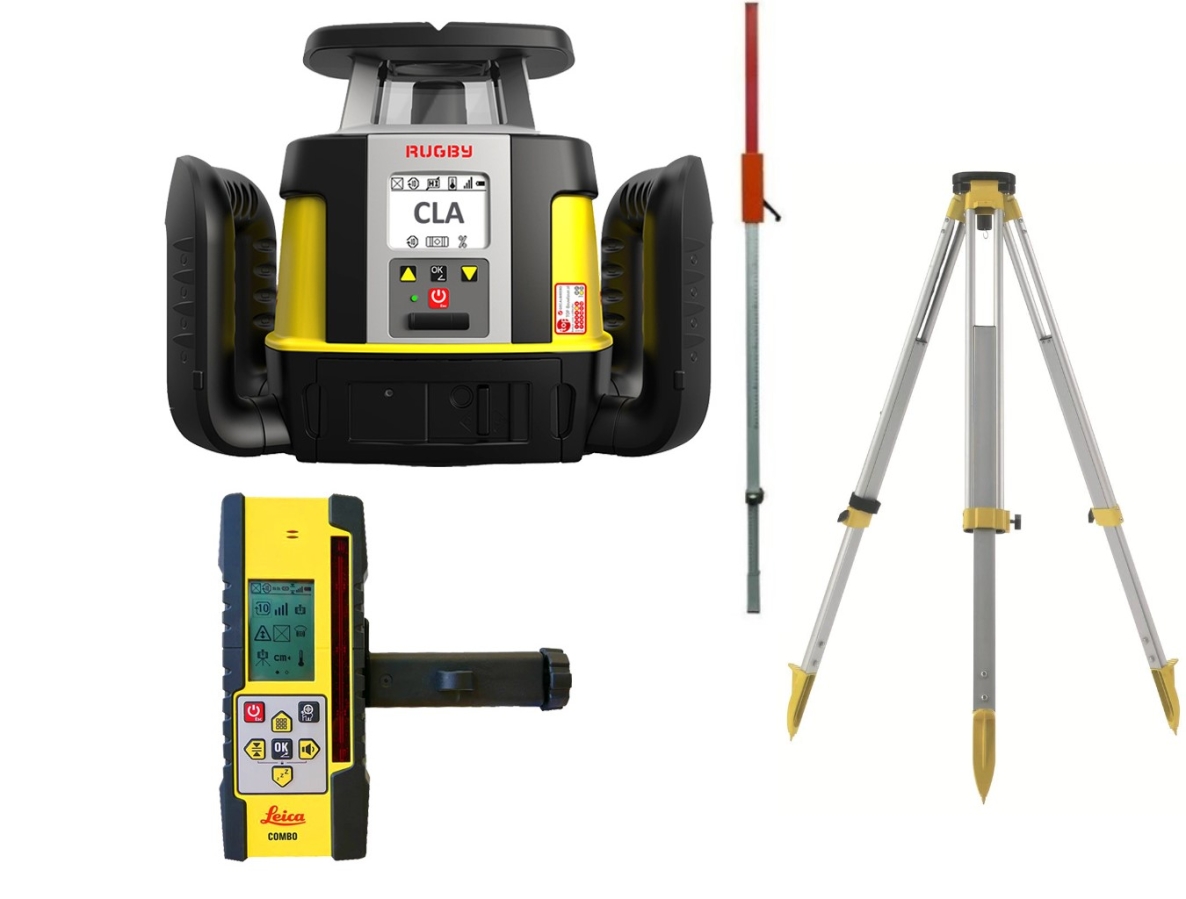 Leica 6016030SET Rugby CLA-ctive CLX 550 Laser pour fusil de chasse + récepteur Combo + trépied 167cm + Flexi Lat