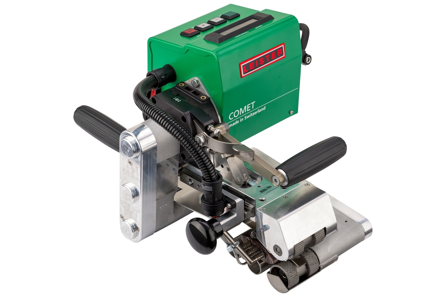 Leister 107.538 COMET Machine à souder pour la construction de tunnels 230V/2500W, canal d'essai en cuivre 70mm, prise EU