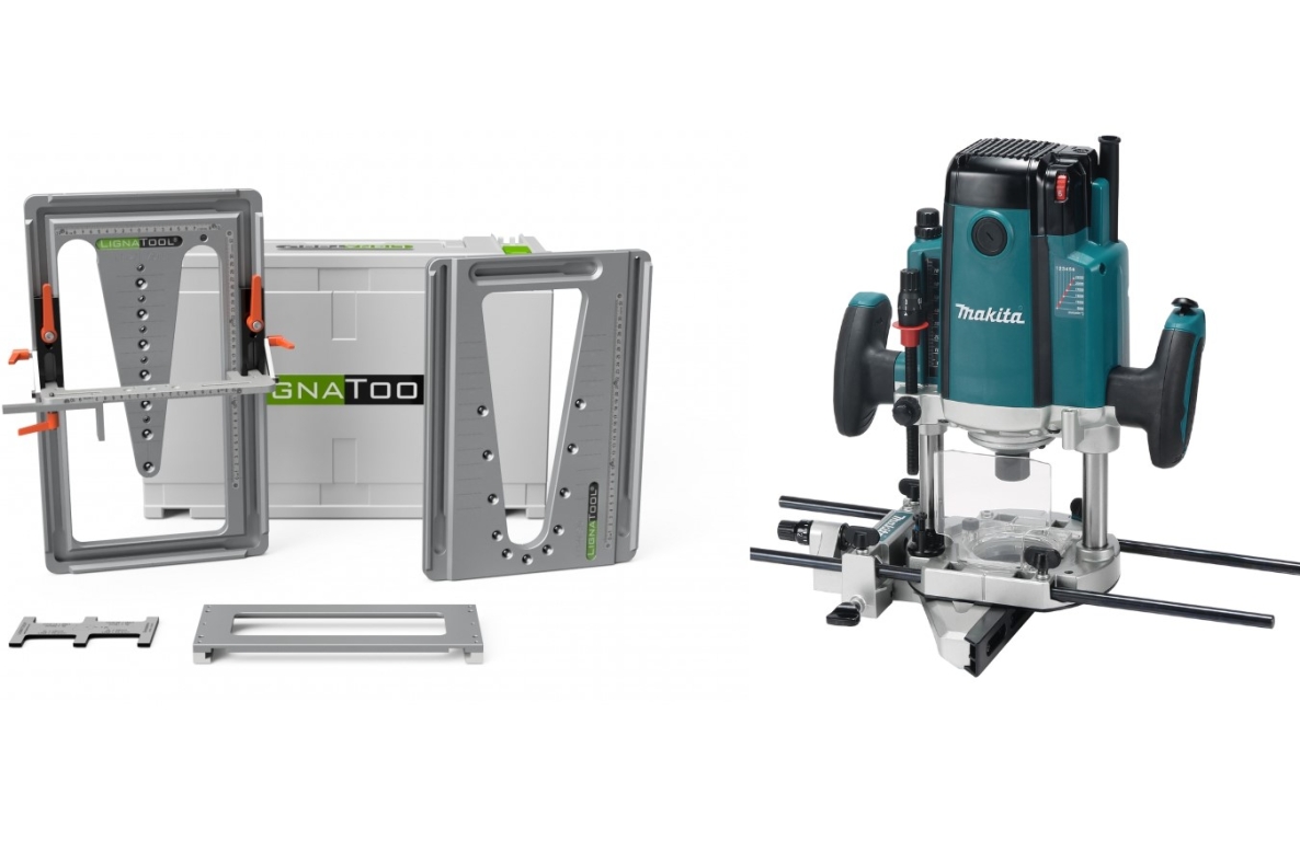 Lignatool LT080SRRP2303FC04 Ensemble de gabarit de fraisage à queue d'aronde Emballage standard + Routeur Makita RP2303FC04C04