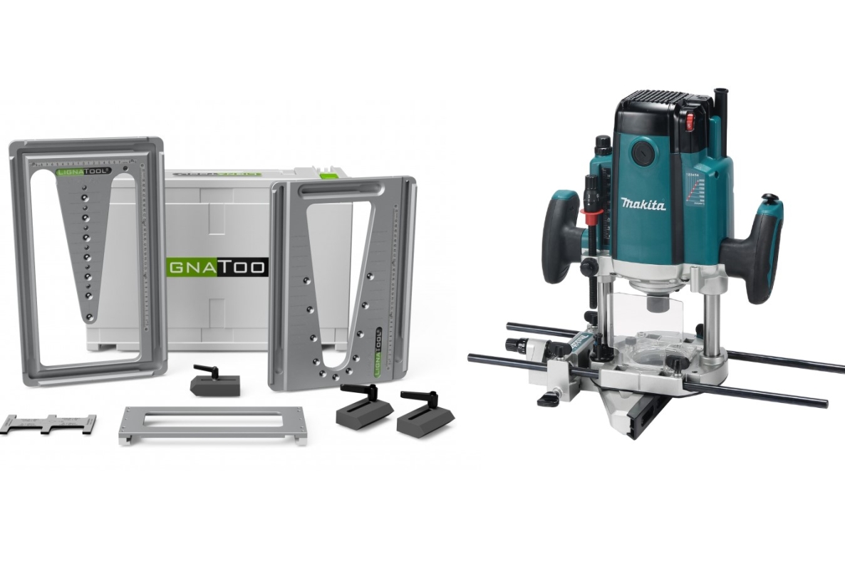 Lignatool LTA080STRP2303FC04 Ensemble de gabarits de fraisage en queue d'aronde + Makita RP2303FC04 Router machine