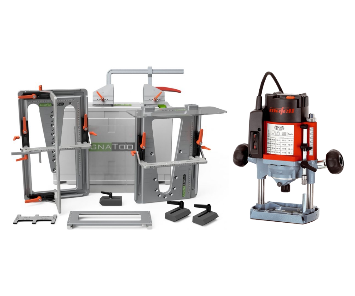 Lignatool LT080CFLO65 LT080CF Jeu de gabarits de coupe à queue d'aronde paquet confort + toupie MidiMax LO65 ec