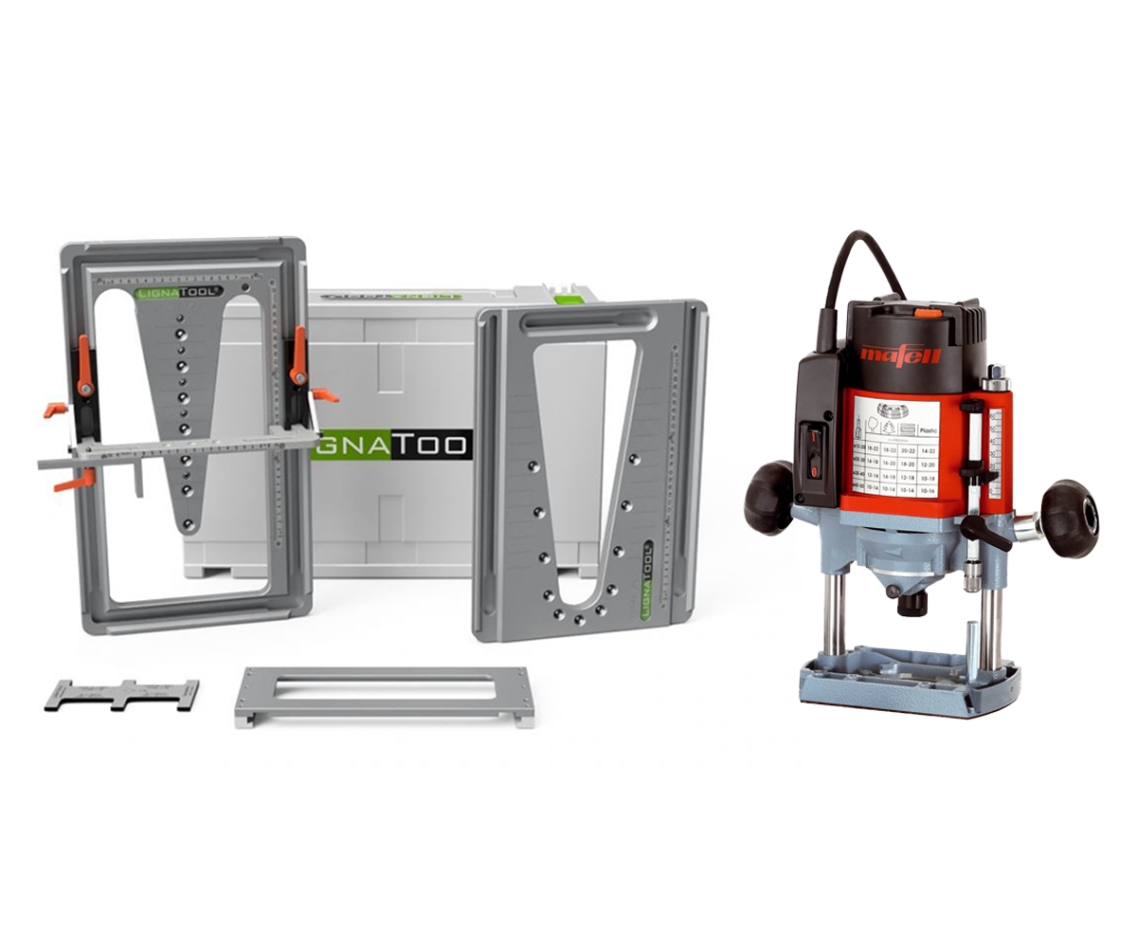 Lignatool LT080SRLO65 Ensemble standard de toupie à queue d'aronde LT080SR + toupie MidiMax Mafell LO65 ec !