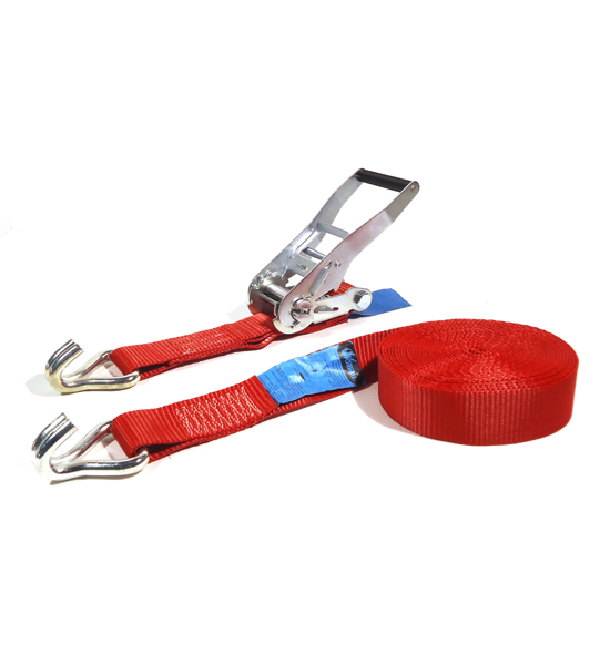 Little Jumbo 1850508500 Sangle d'arrimage 50mm. cliquet rouge 9.0m gesl. Crochet en J
