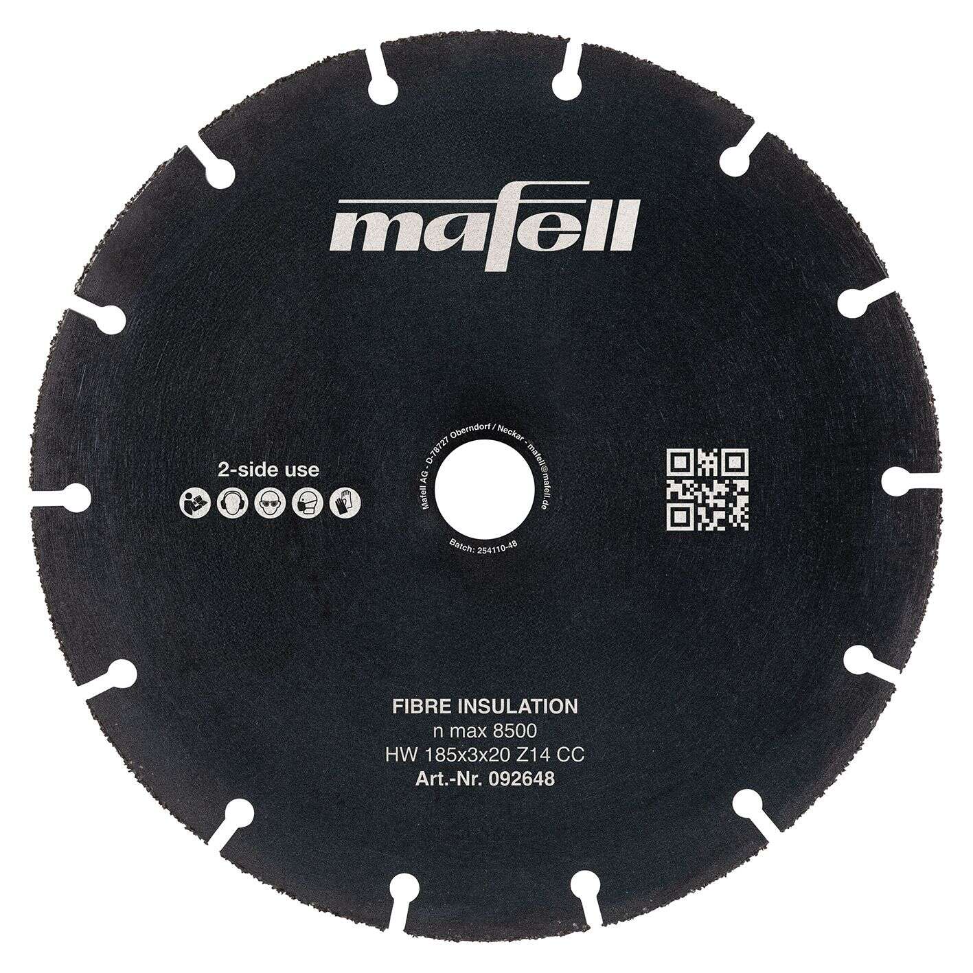 Mafell Accessoires 092648 Lame de scie circulaire KSB-FI 185 HW, 185 x 3 x 20 mm, T14 CC, isolation en fibres