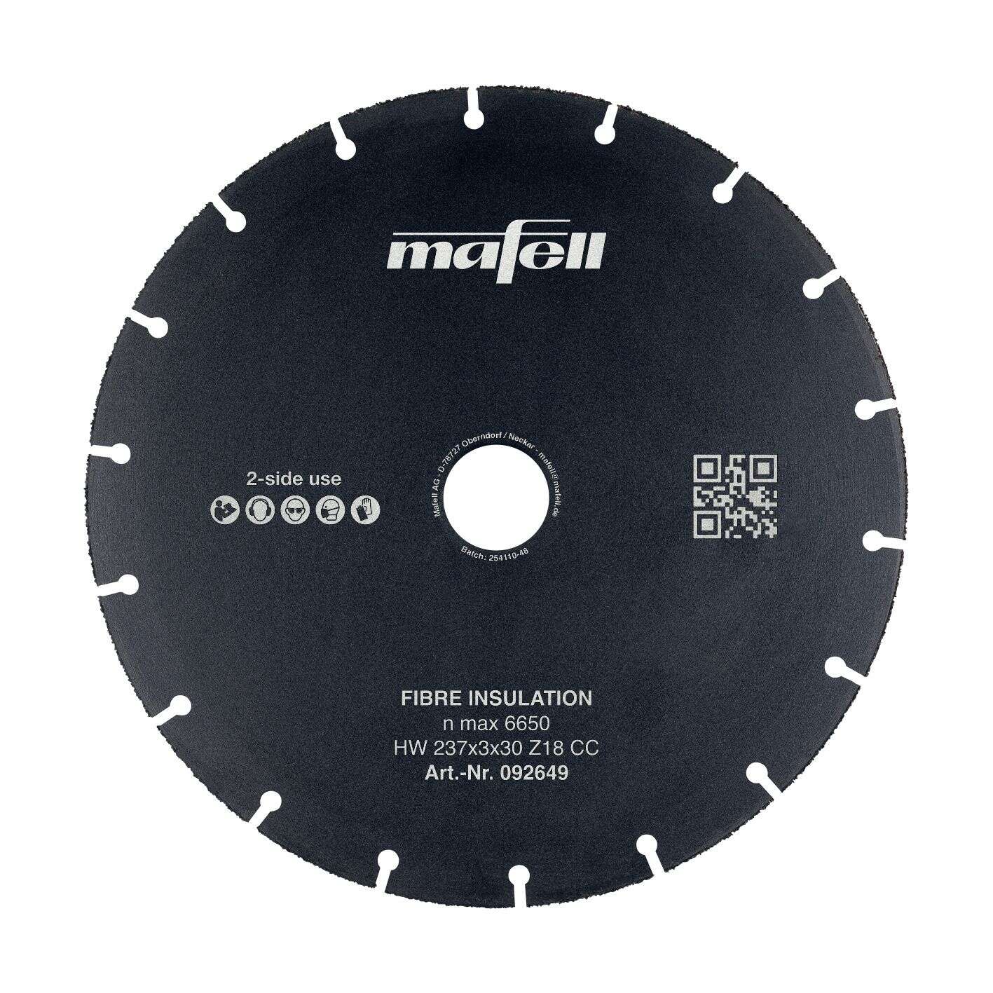 Mafell Accessoires 092649 KSB-FI 237 Lame de scie circulaire HW, 237 x 3 x 30 mm T18 CC, isolation en fibres