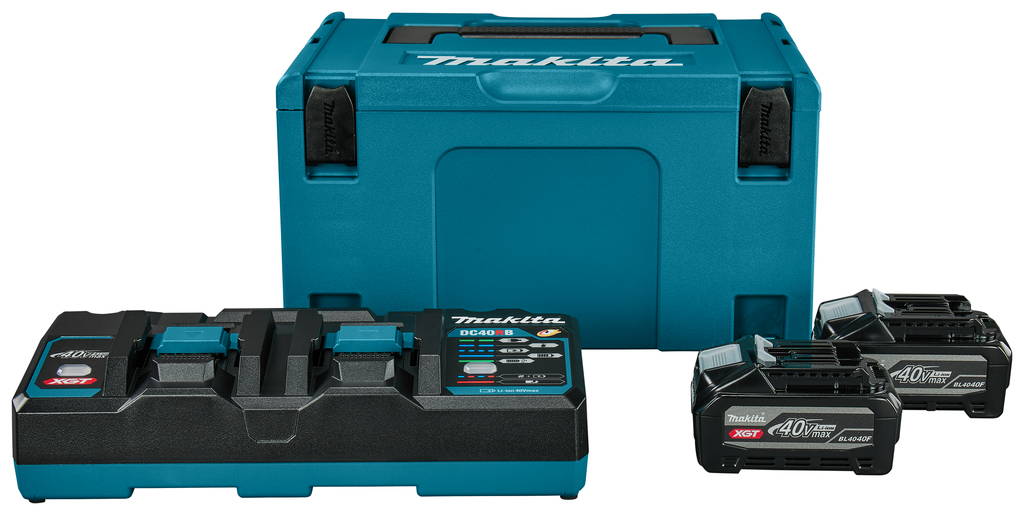 Makita Accessoires 1911D8-0 Kit de démarrage XGT DC40RB Duo chargeur + 2x BL4040F 40V Max 4.0Ah en MBox