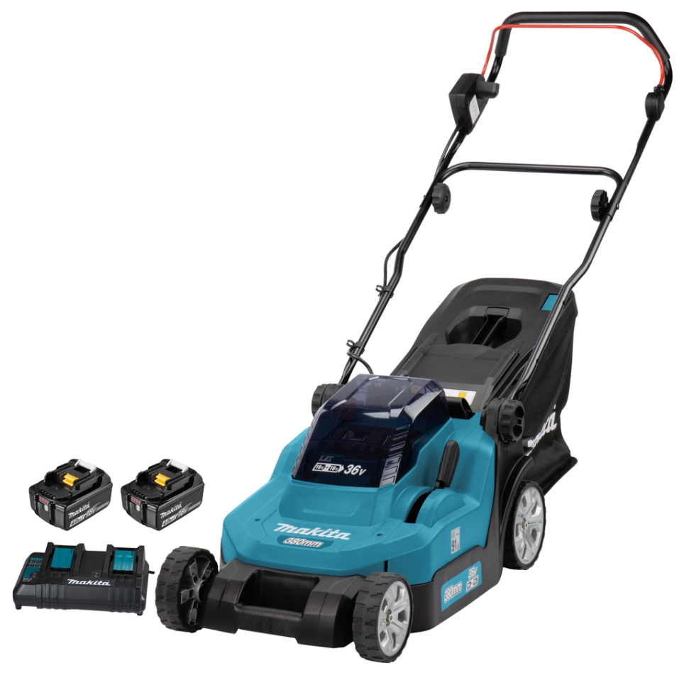 Makita DLM382CM2 Tondeuse à gazon sans fil 38 cm 2 x 18V 4.0Ah