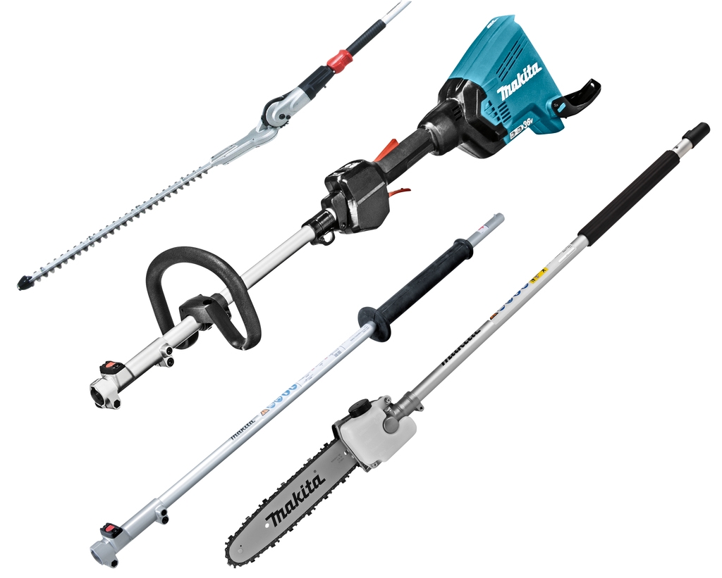 Makita DUX60ZX10 Accu Combi System D-handle 2 x 18V excl. batteries et chargeur + taille-haie, tronçonneuse et rallonge de poignée