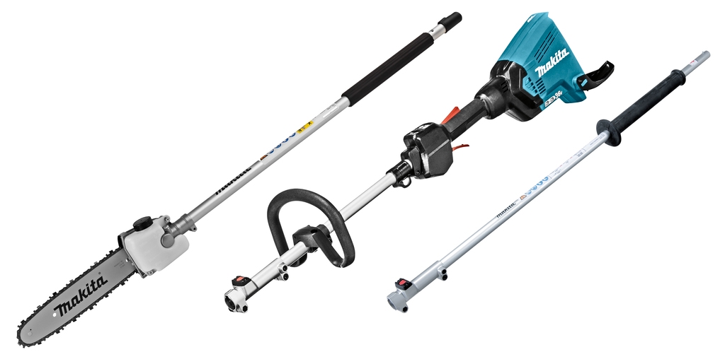 Makita DUX60ZX12 Accu Combi System D-handle 2 x 18V excl. batteries et chargeur + Attachement tronçonneuse et Poignée d'extension