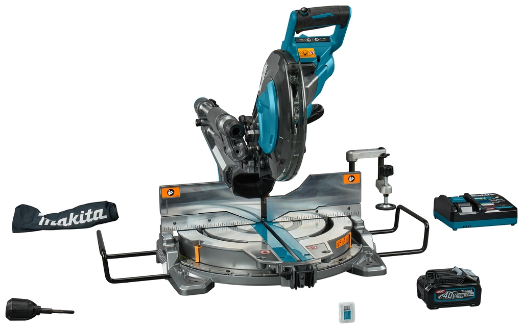 Makita LS004GM102 Tronçonneuse Accu 260mm avec émetteur AWS 40V Max 4.0Ah Li-Ion