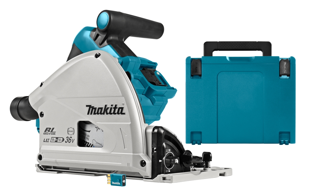 Makita DSP601ZJU Scie circulaire Accu 165mm 2 x 18V avec émetteur AWS sans batteries et chargeur