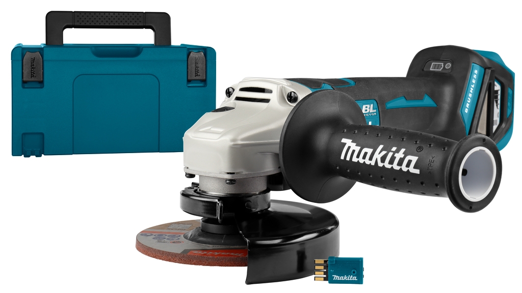 Makita DGA518ZJU 18V Meuleuse d'angle 125 mm (AWS) avec frein. en Mbox excl. batteries et chargeur