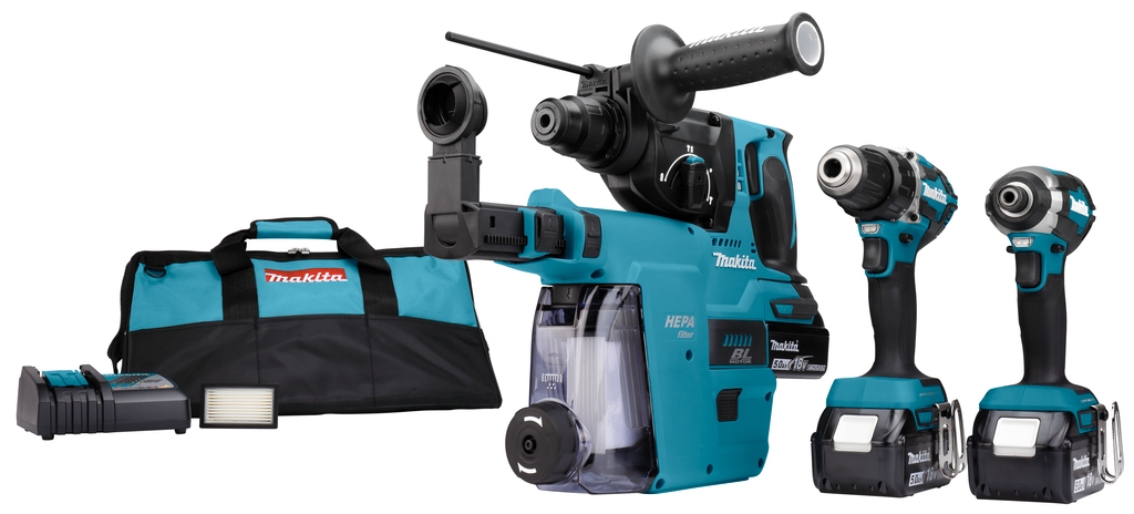 Makita DLX3106TW1 Kit combiné DDF484|DTD153|DHR242 18 V, 5,0 Ah, Li-ion, 3 batteries