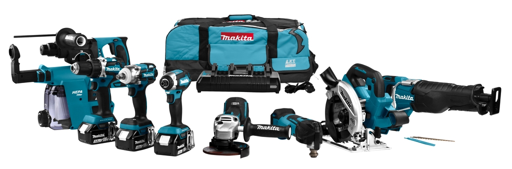 Makita DLX8026TW1 Kit combiné DDF484|DHR242|DTD153|DTW285|DGA504|DJR187|DHS660|DTM51 18 V 5,0 Ah 