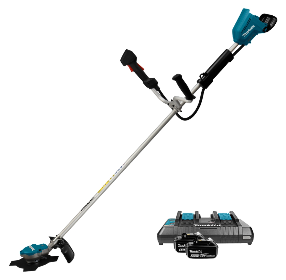 Makita DUR368APT2 Batterie Trimmer U-Grip 2 x 18 Volt 5.0Ah Li-ion