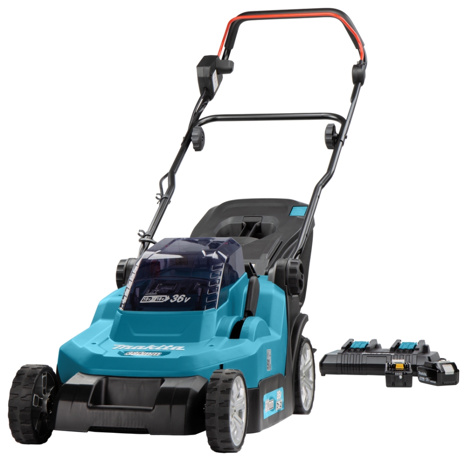 Makita DLM382PT2 Batterie LXT 2x18 V Tondeuse à gazon 38 cm 2x 5.0 Ah