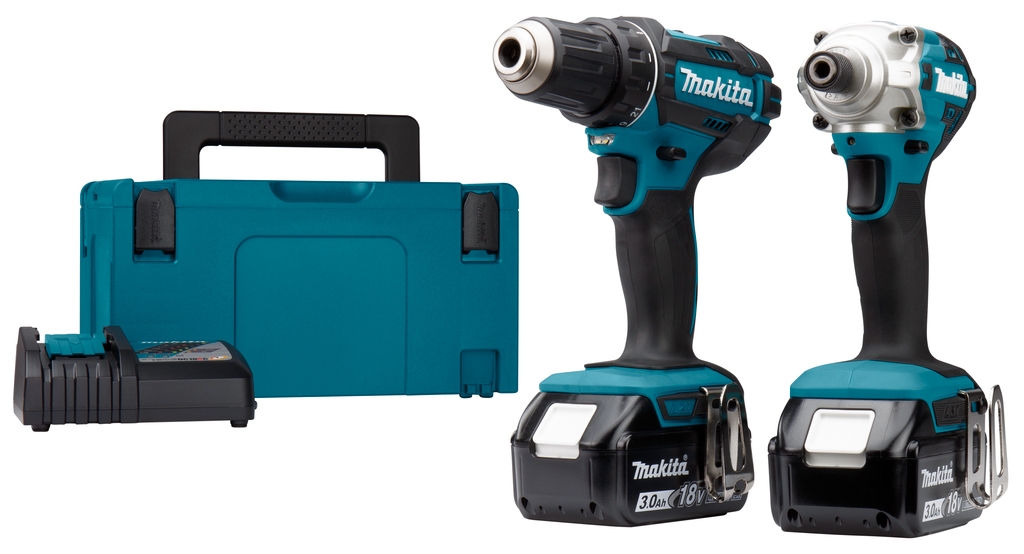 Makita DLX2339J - DDF482 Perceuse sans fil DTD156 Clé à chocs 18V 3.0 AH Li-ion