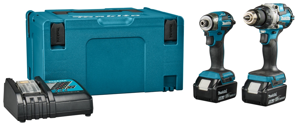 Makita DLX2528TJ Combiset - DHP489 Marteau perforateur sans fil + DTD173 Visseuse à percussion sans fil 18V 5.0Ah Li-Ion en Mbox