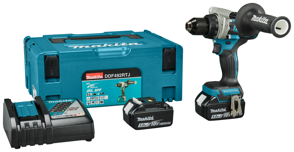 Makita DDF492RTJ Perceuse/visseuse LXT 18V 2x 5.0 Ah et chargeur rapide en Mbox