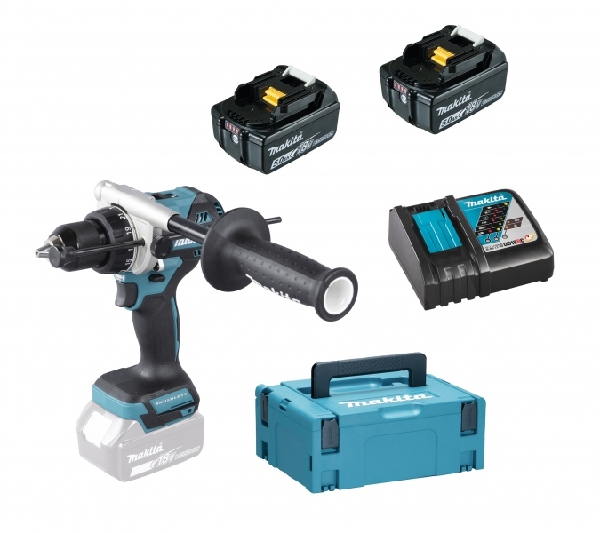 Makita DHP492RTJ Perceuse/visseuse à percussion LXT 18V 2x 5.0 Ah et chargeur rapide en Mbox